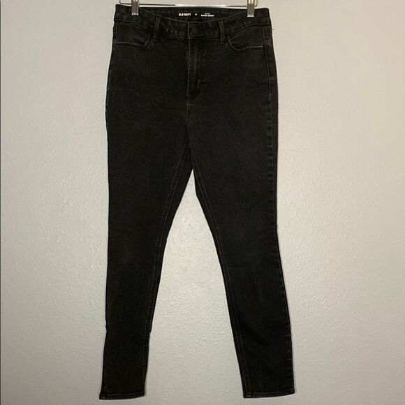 Old Navy Black High Rose Super Skinny Jeans Denim Size 10 - Picture 1 of 11